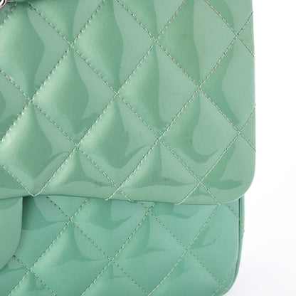 Chanel Patent Quilted Jumbo Double Flap Green 10 of 11