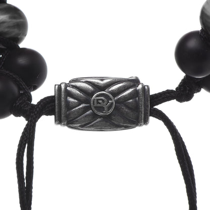 David Yurman Sterling Silver Black Onyx Tiger Eye 8mm Spiritual Beads Two Row Bracelet 5 of 5