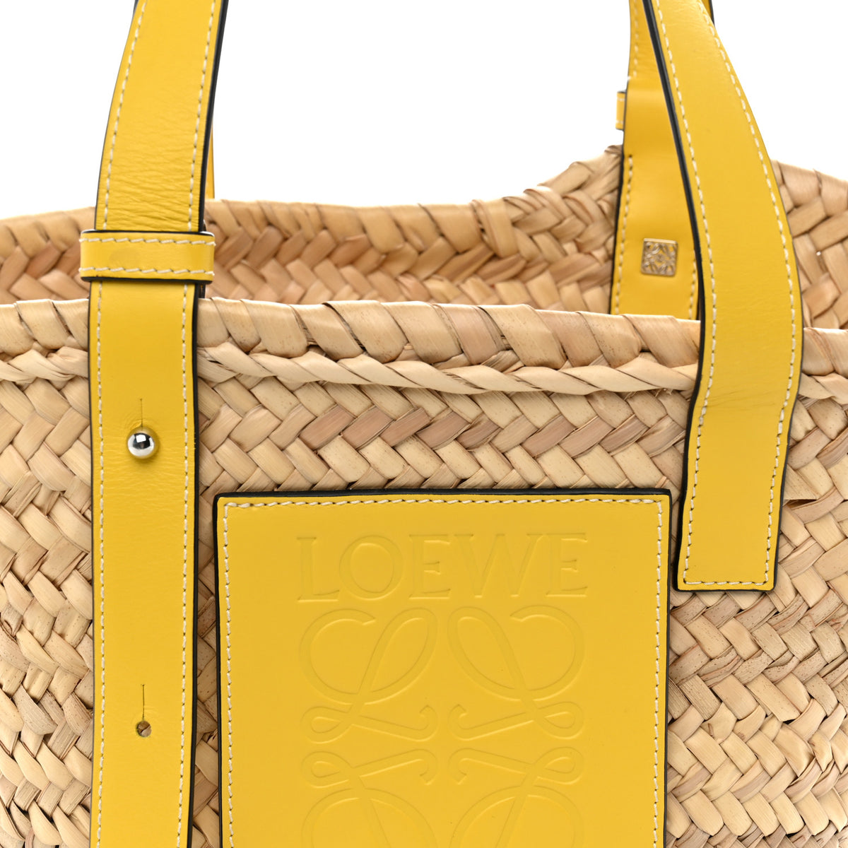 Loewe Raffia Small Basket Tote Bag Natural Yellow 8 of 10