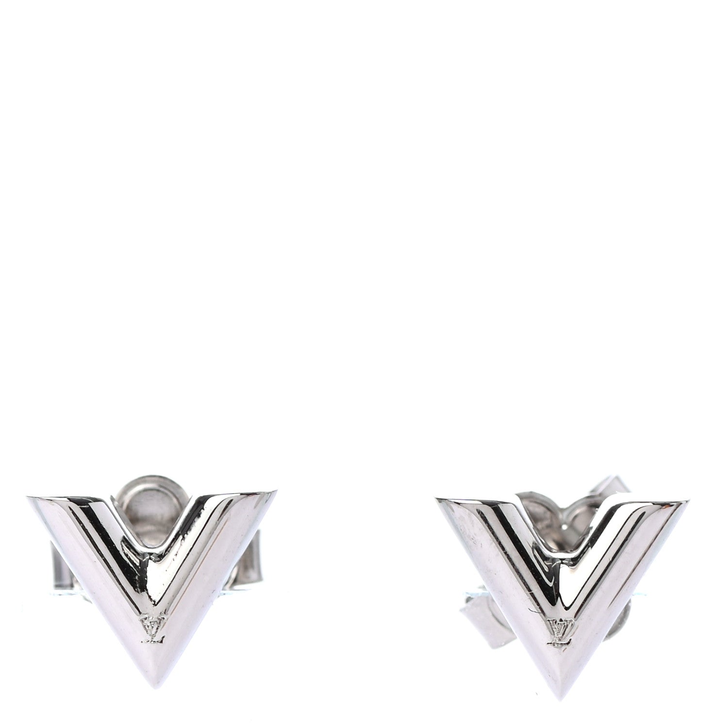 Louis Vuitton Essential V Stud Earrings Silver 1 of 3