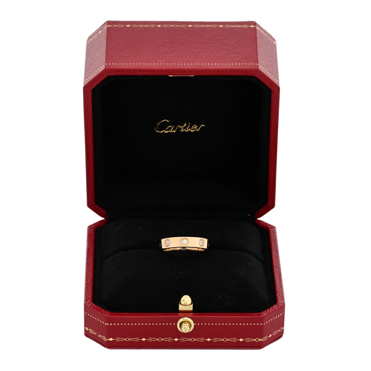 Cartier 18K Yellow Gold 8 Diamond 4mm LOVE Wedding Band Ring 49 5 5 of 5