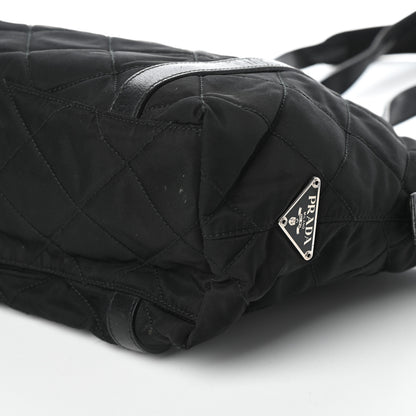 Prada Nylon Tessuto Impuntu Quilted Shoulder Bag Black 9 of 9