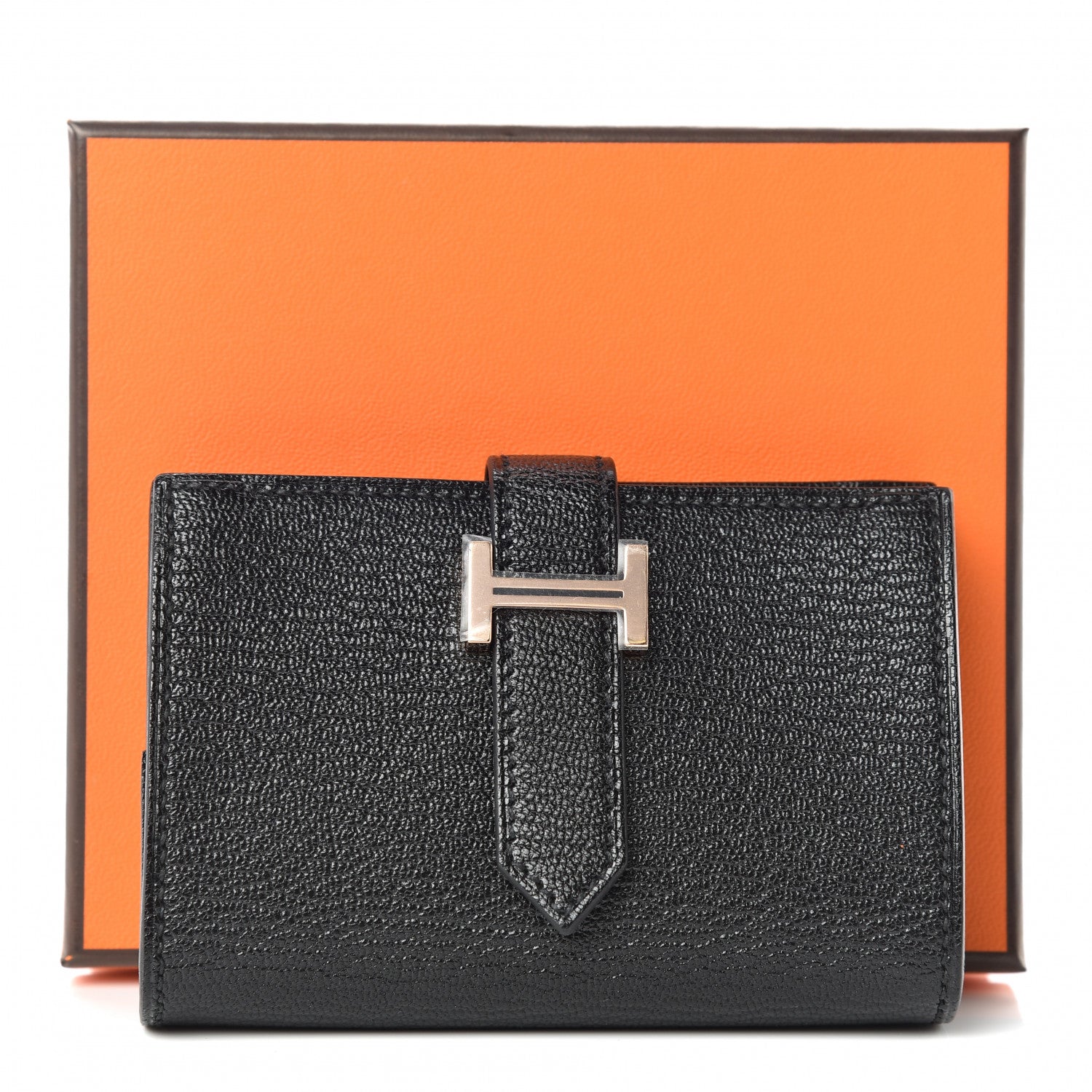 Hermes Chevre Mysore Mini Bearn Wallet Black 8 of 8