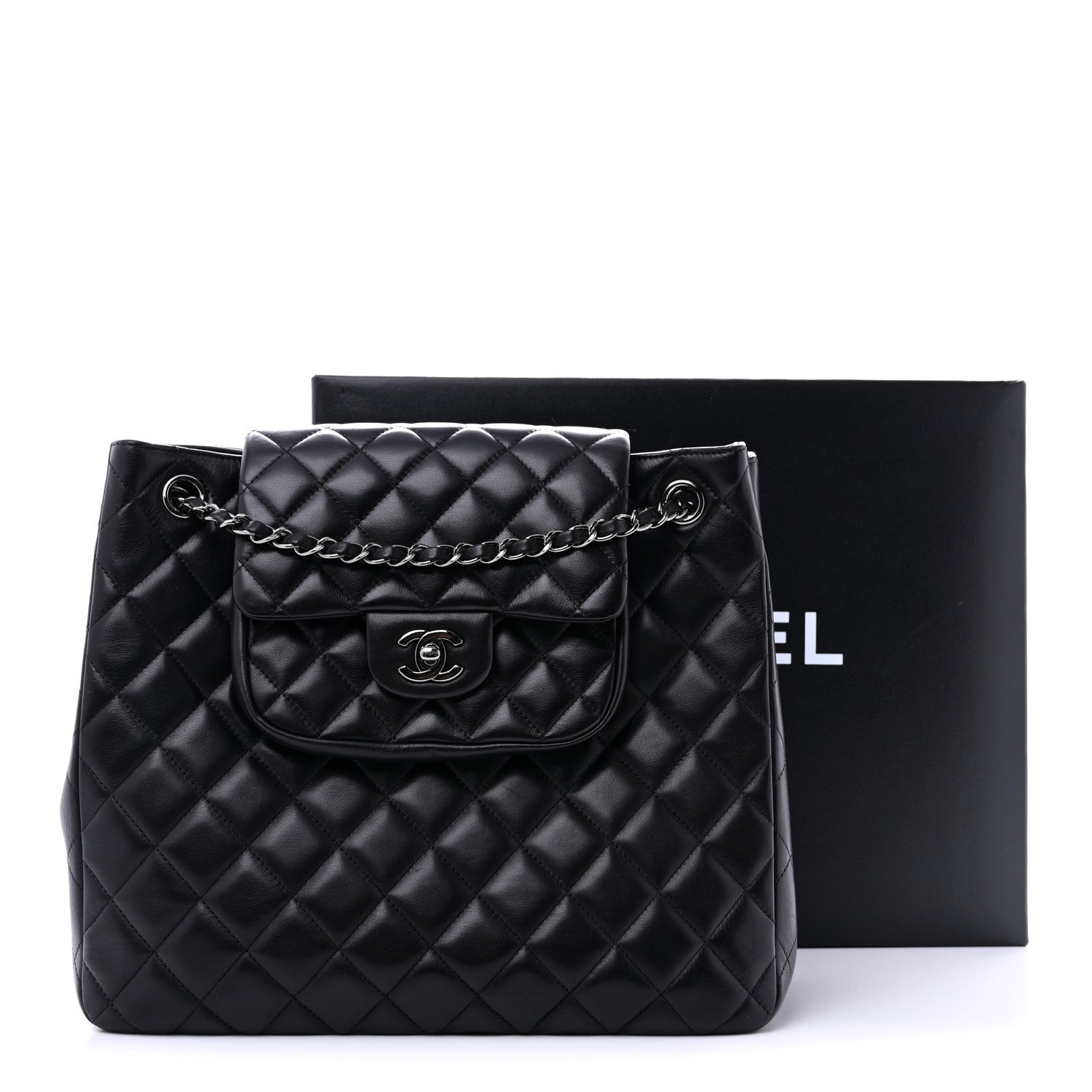 Chanel Lambskin Quilted Front Flap Tote Black 11 of 11