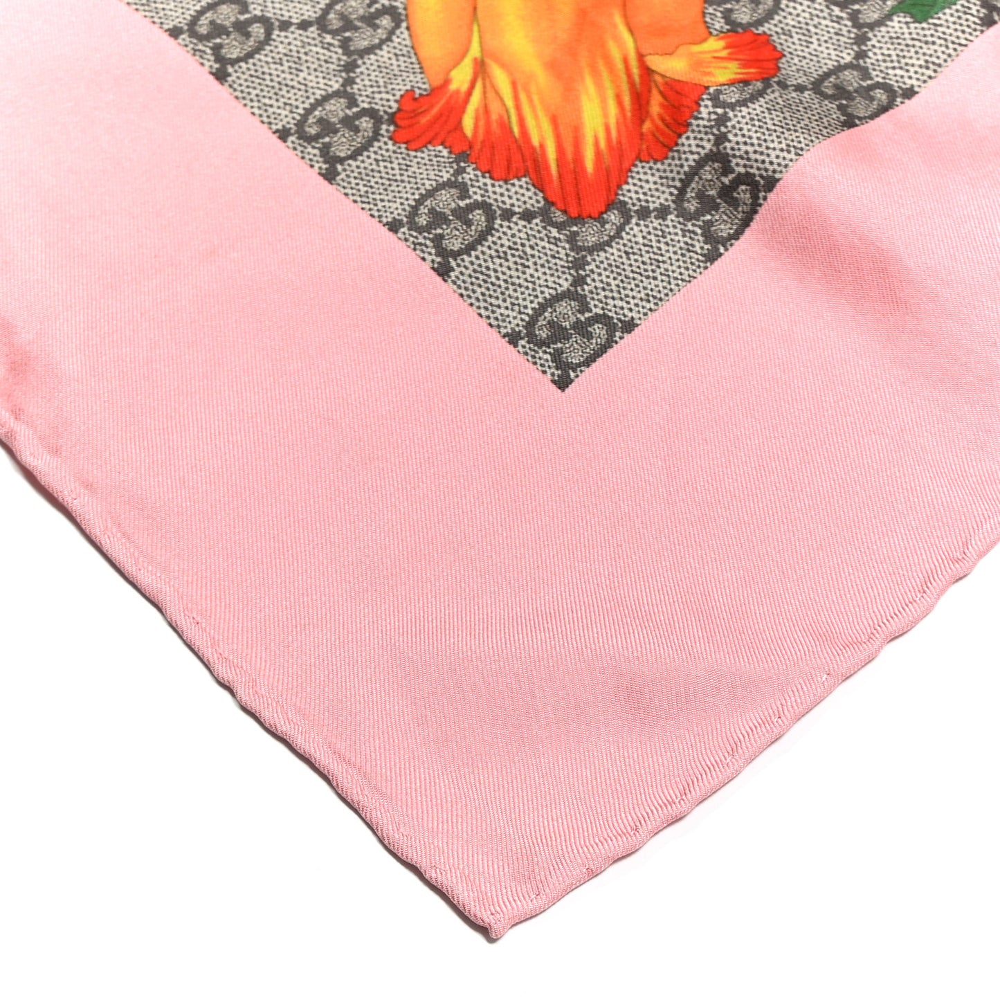Silk Twill GG Monogram Special Florio Square Scarf Beige Pink
