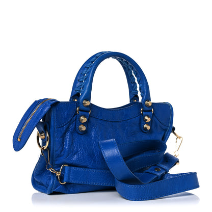 Balenciaga Agneau Giant 12 Gold Hardware Mini City Bleu Lazuli 3 of 15