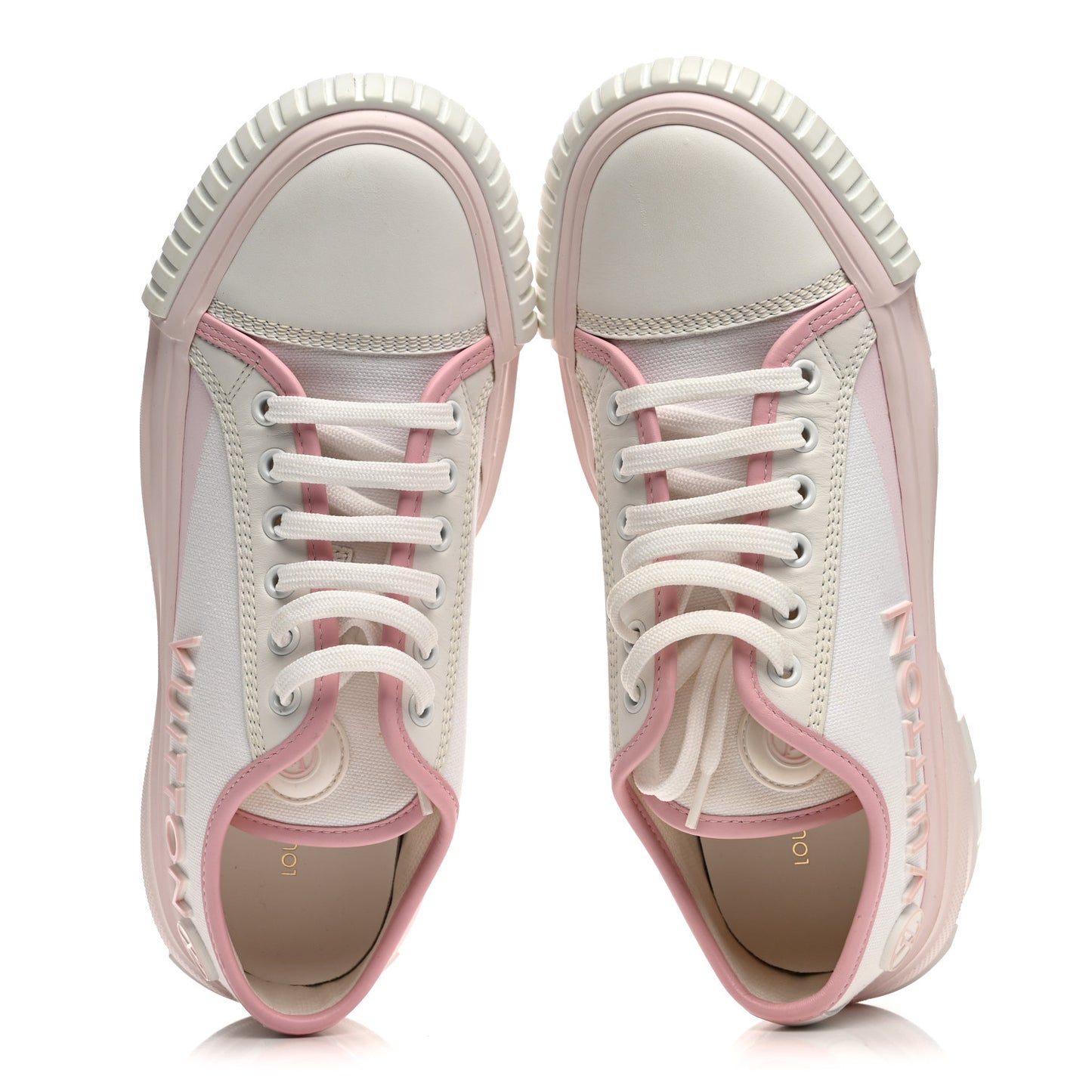 Canvas LV Squad Sneakers 38 White Pink