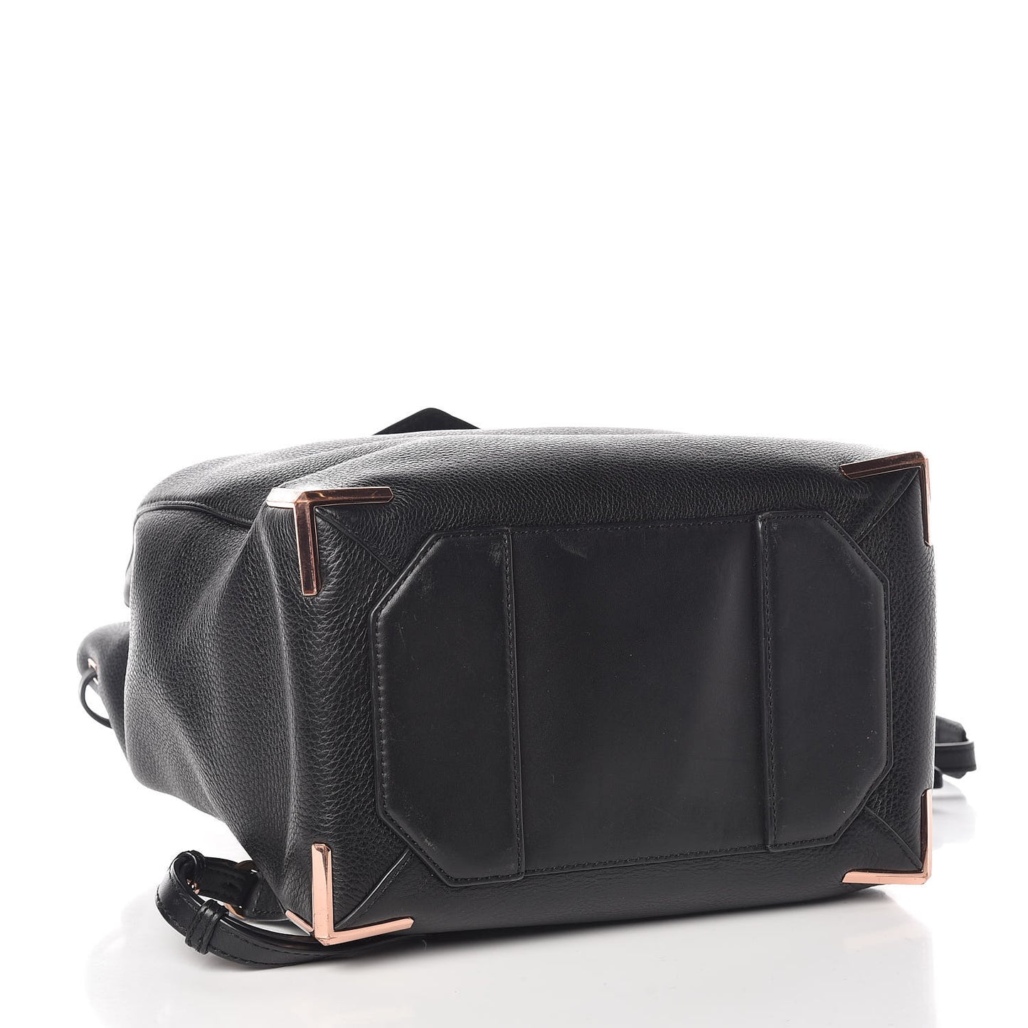 Pebbled Calfskin Prisma Skeletal Backpack Black Rose Gold Hardware