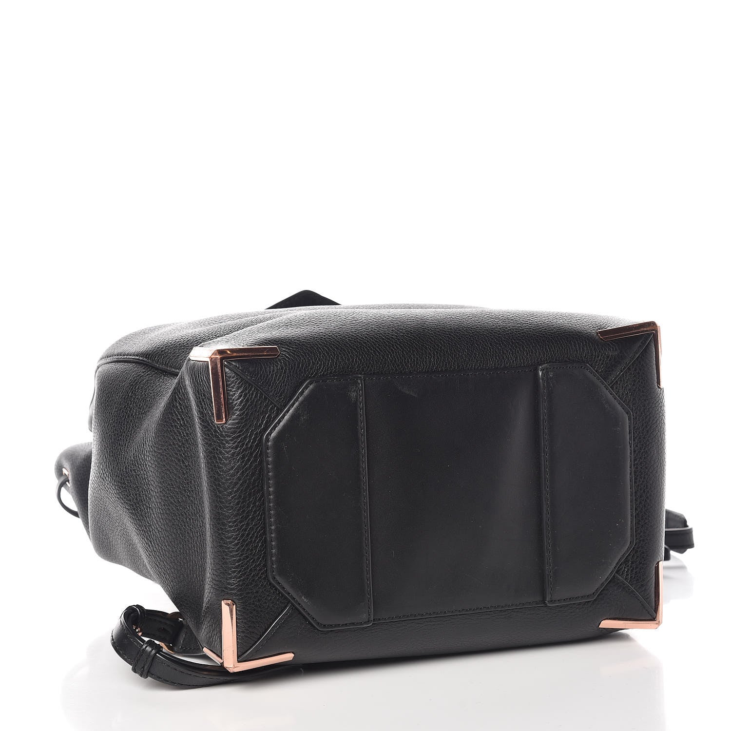 Alexander Wang Pebbled Calfskin Prisma Skeletal Backpack Black Rose Gold Hardware 4 of 14