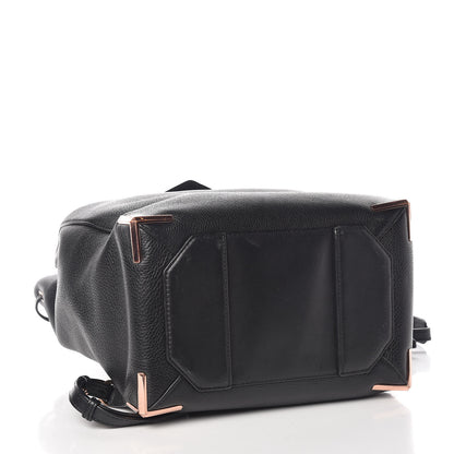 Alexander Wang Pebbled Calfskin Prisma Skeletal Backpack Black Rose Gold Hardware 4 of 14
