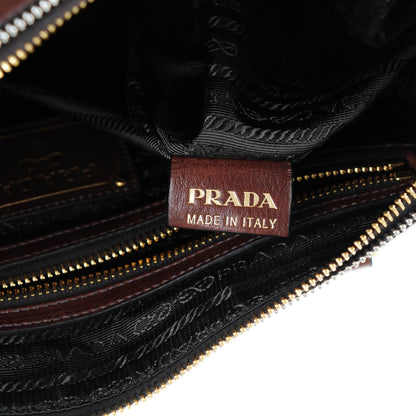 Prada Glace Calf Studded Tote Bruciato 7 of 9