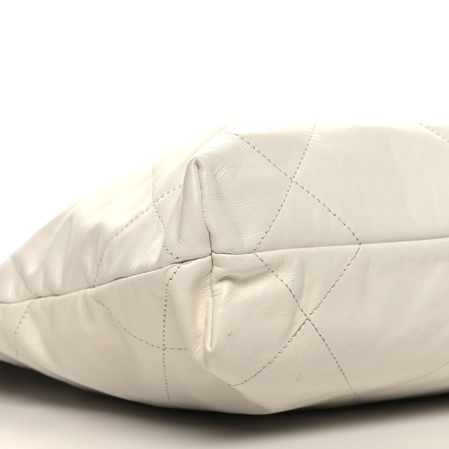 Shiny Calfskin Quilted Small Chanel 22 White