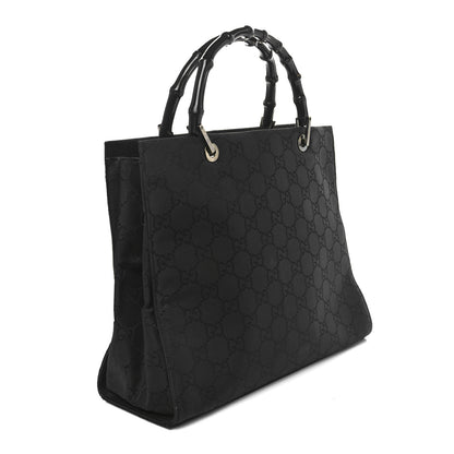 Gucci Nylon Monogram Bamboo Handle Bag Black 3 of 11
