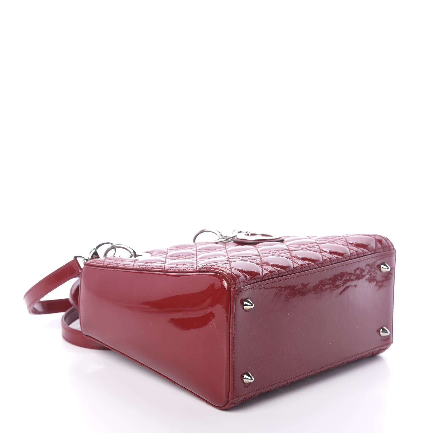 Christian Dior Patent Cannage Medium Lady Dior Red 5 of 9