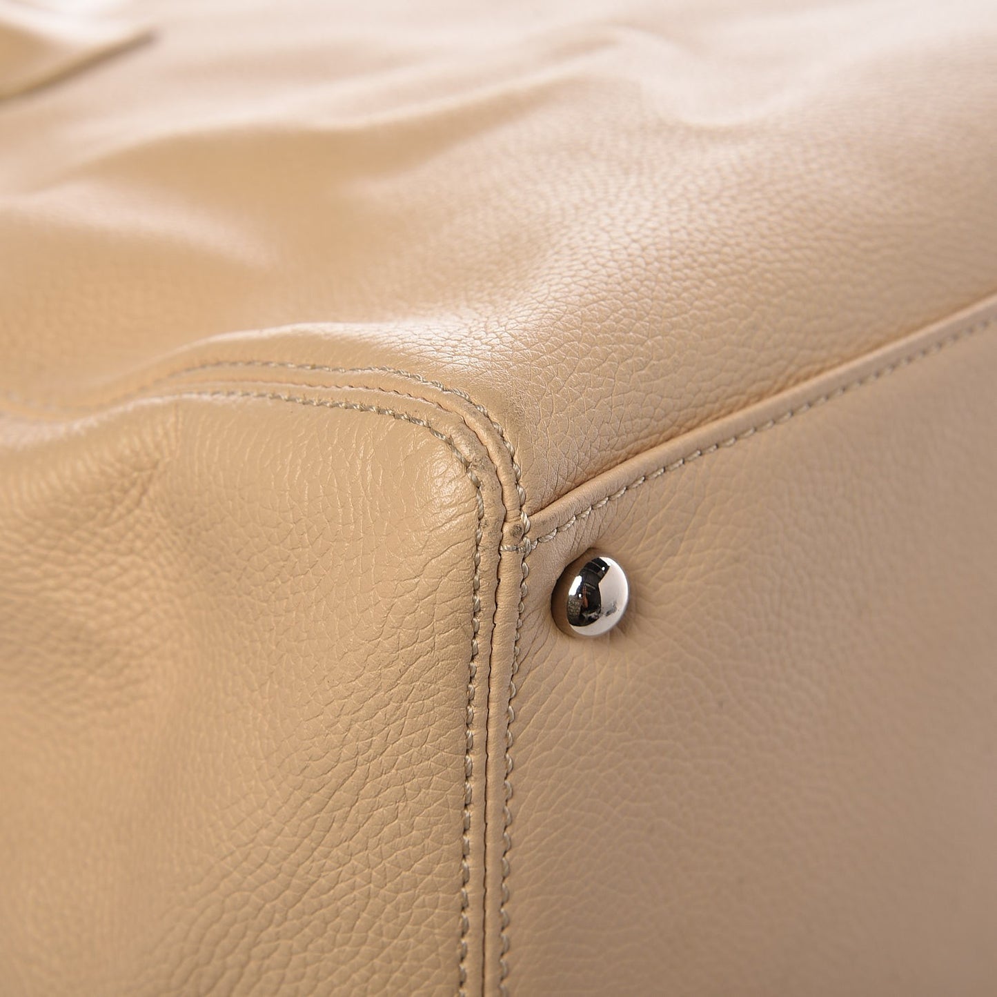 Calfskin Cerf Executive Shopper Tote Light Beige