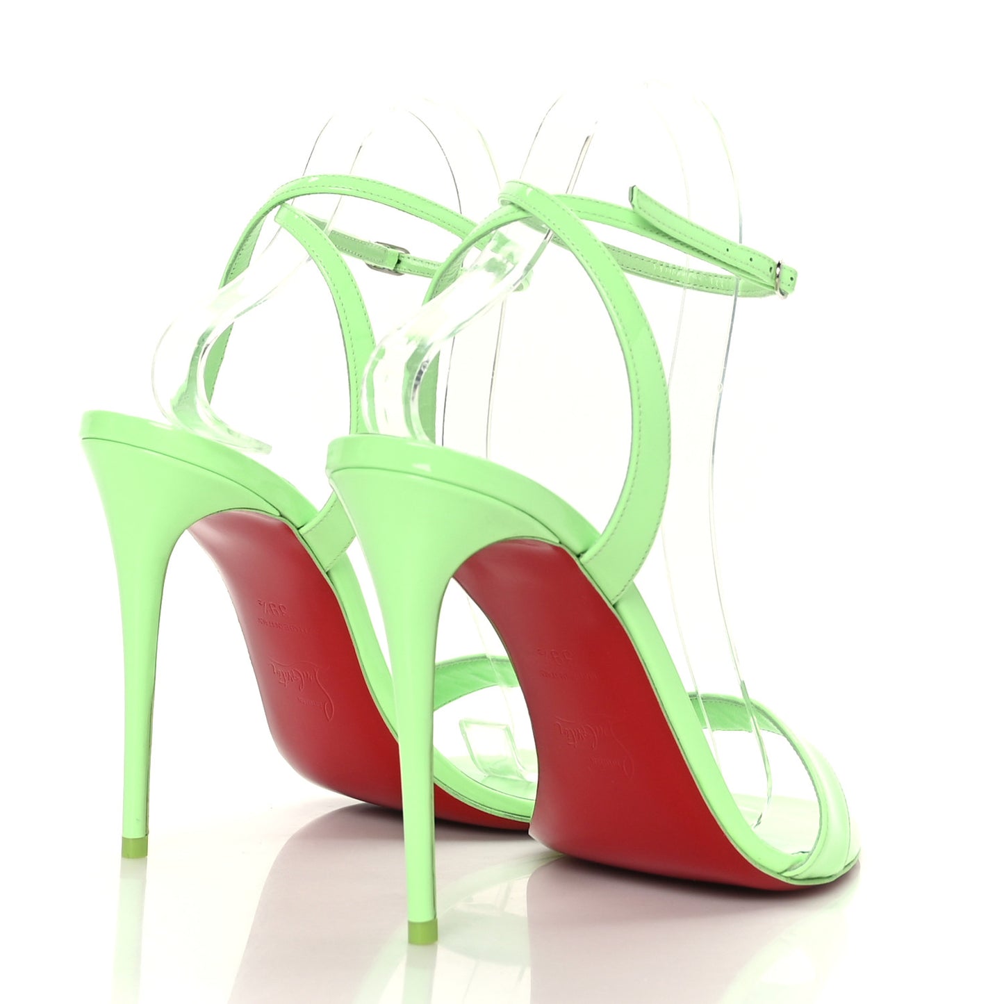 Patent Loubigirl 100 Sandals 39.5 Neon Green