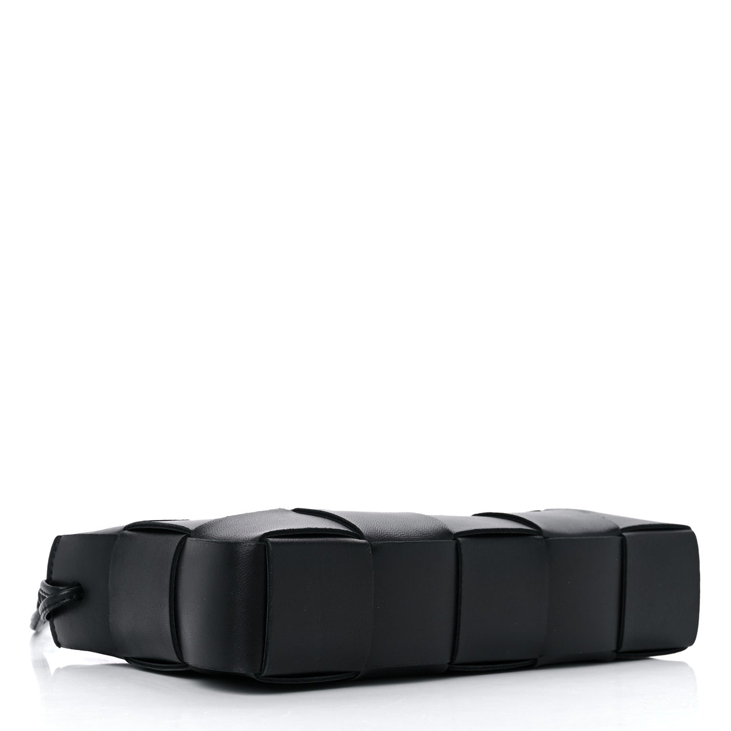 Calfskin Maxi Intrecciato Cassette Pouch On Strap Black
