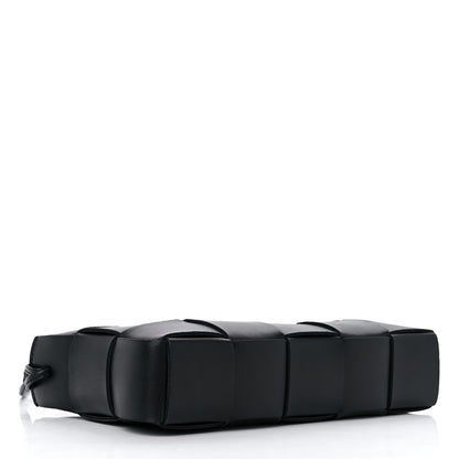 Bottega Veneta Calfskin Maxi Intrecciato Cassette Pouch On Strap Black 4 of 8