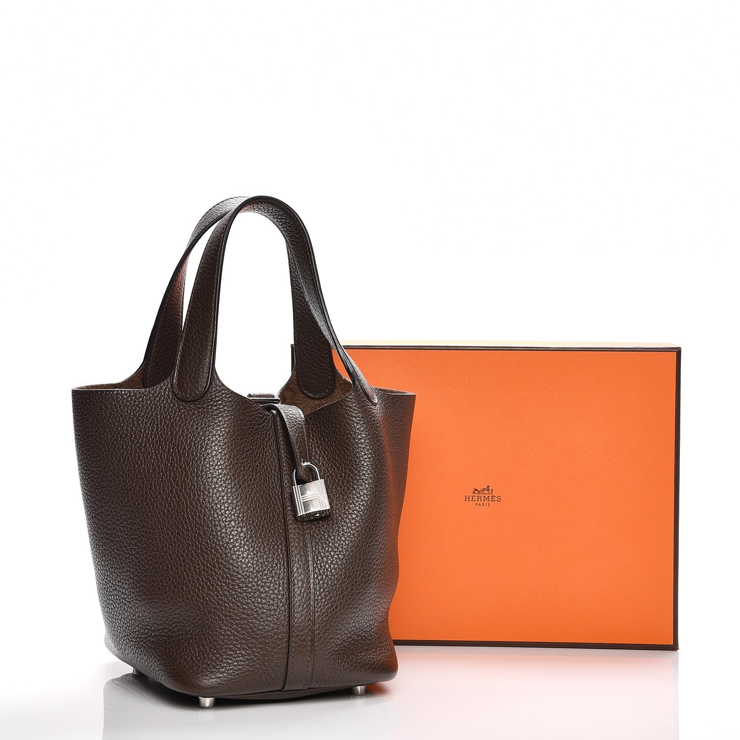 Hermes Taurillon Clemence Picotin Lock 18 PM Cafe 8 of 8