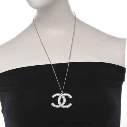 Chanel Baguette Crystal Large CC Necklace Silver 2 of 5
