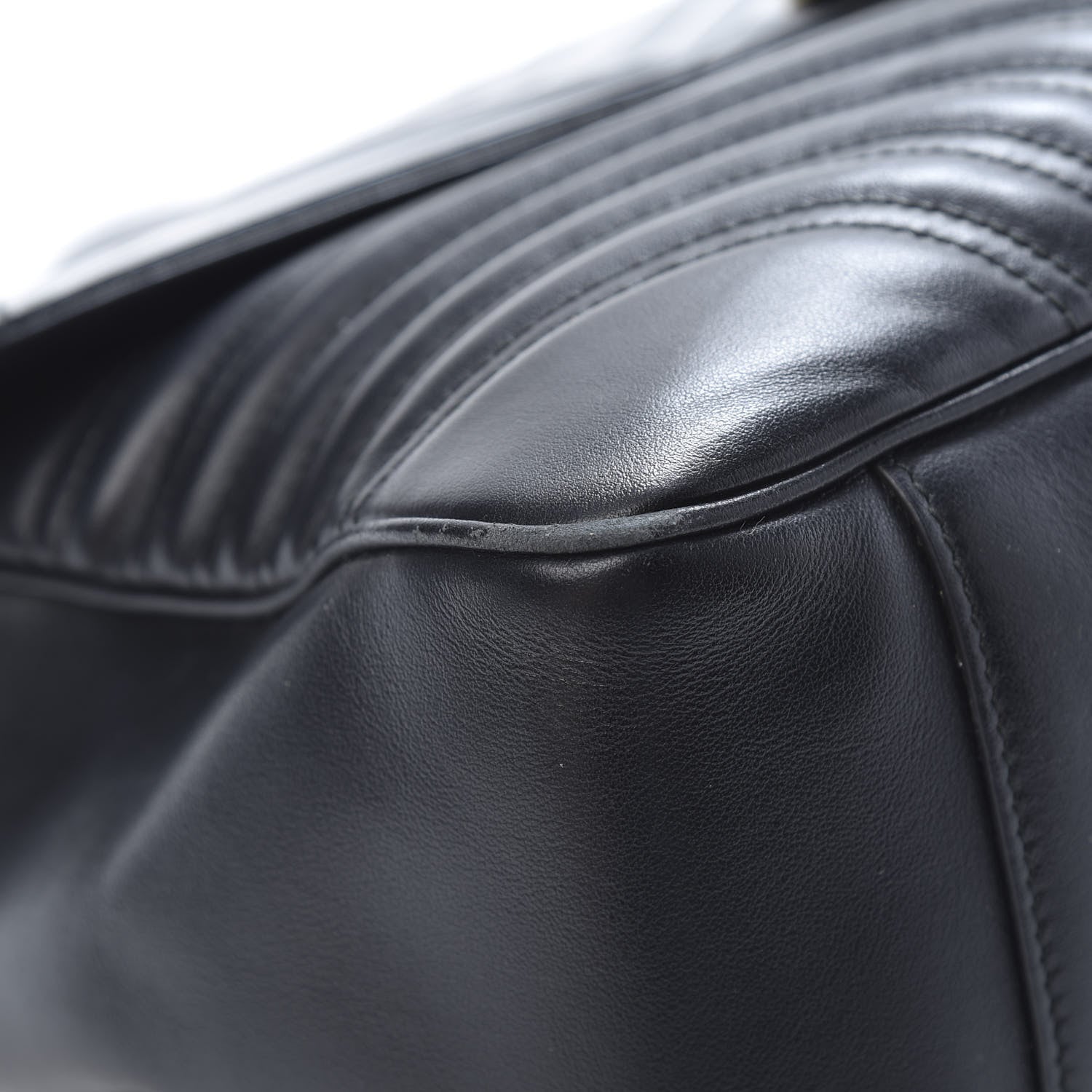 Gucci Calfskin Matelasse Large GG Marmont Shoulder Bag Black 9 of 21