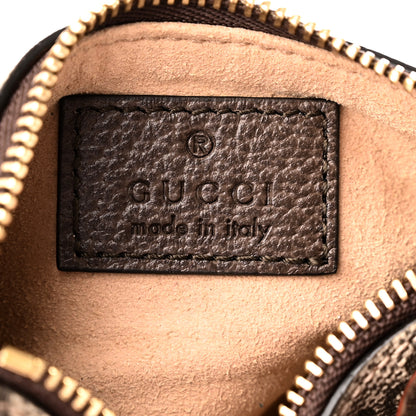 Gucci GG Supreme Monogram Strawberry Retro Interlocking G Barrel Coin Purse Beige Ebony 6 of 10