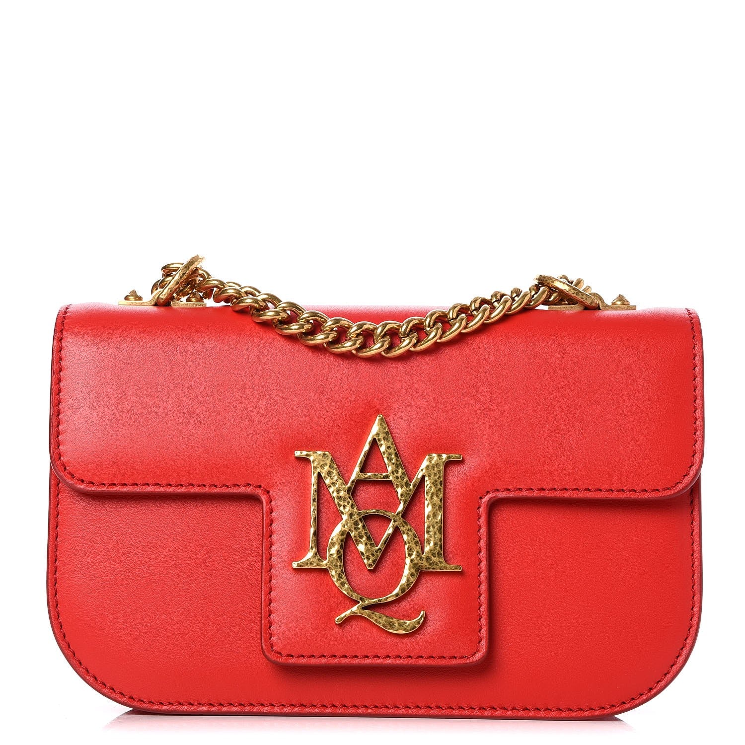 Alexander McQueen Calfskin Small Insignia Chain Flap Red 1 of 6