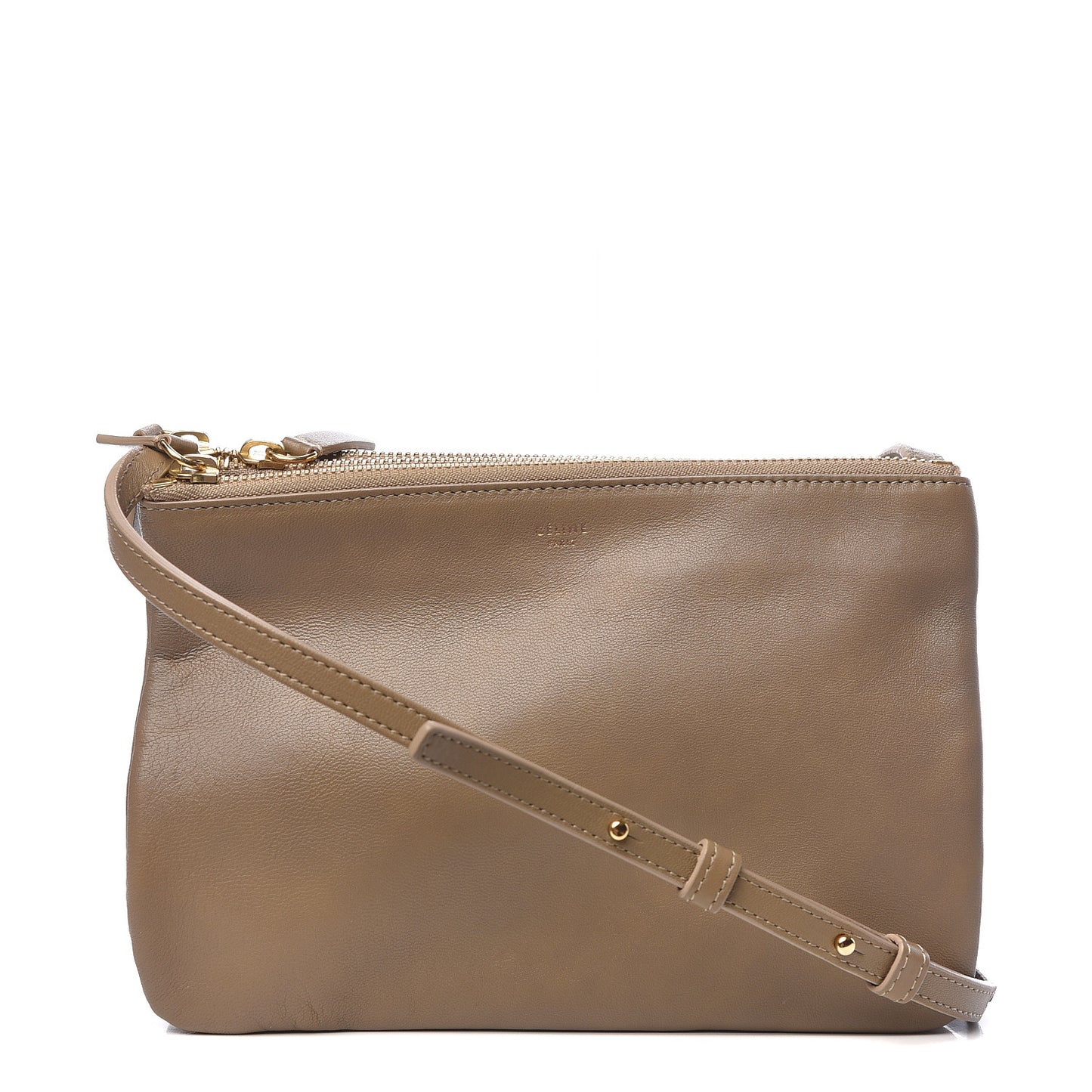 Lambskin Small Trio Crossbody Bag Taupe