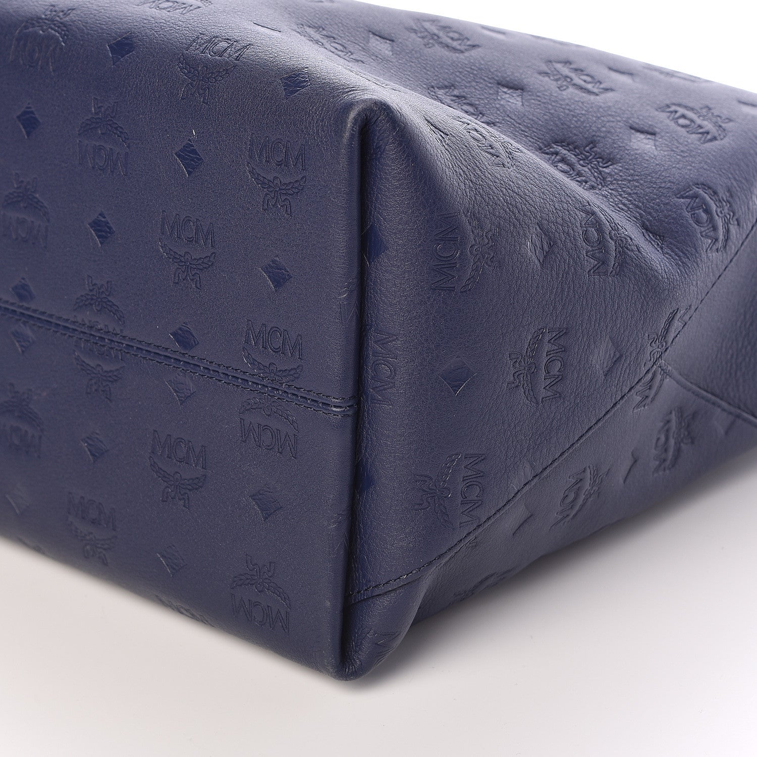 MCM Calfskin Ottomar Monogram Large Klara Hobo Navy Blue 12 of 12