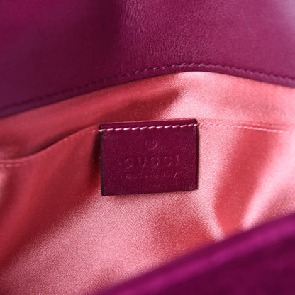 Gucci Velvet Matelasse Mini GG Marmont Shoulder Bag Fuchsia Violet Cyclamen 6 of 14