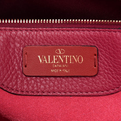 Valentino Garavani Grained Calfskin Rockstud Shoulder Tote Deep Cyclamin 6 of 8