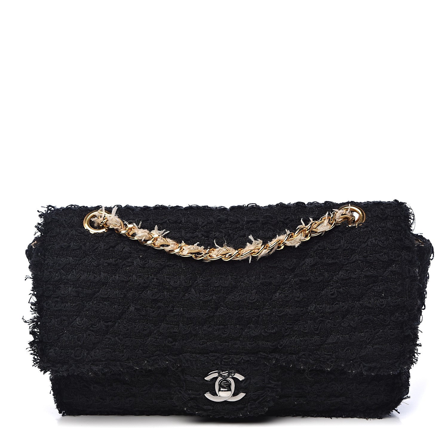 Chanel Tweed Quilted Small Flap Black 1 of 11