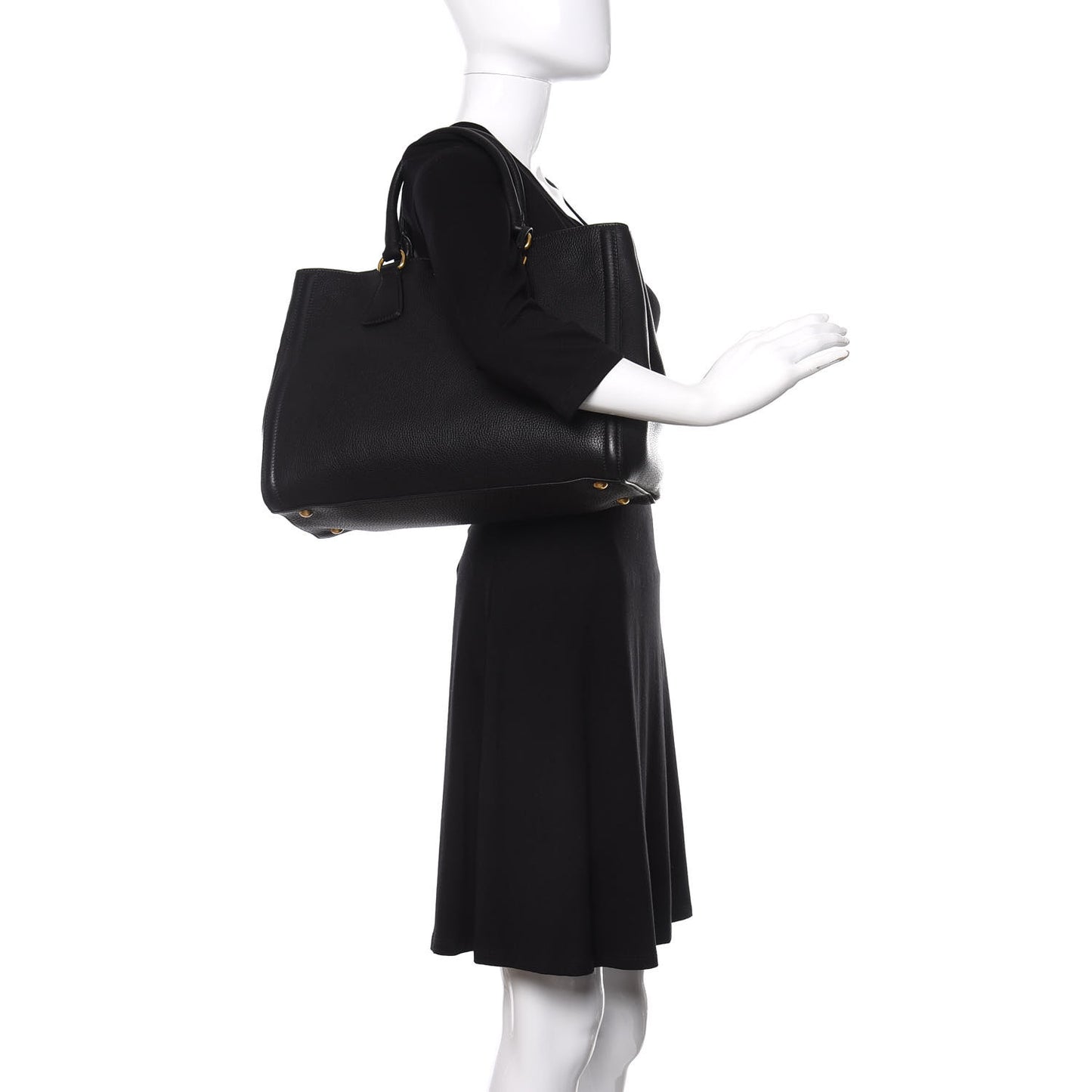 Vitello Daino Large Tote Black