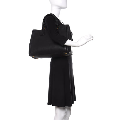 Prada Vitello Daino Large Tote Black 2 of 11