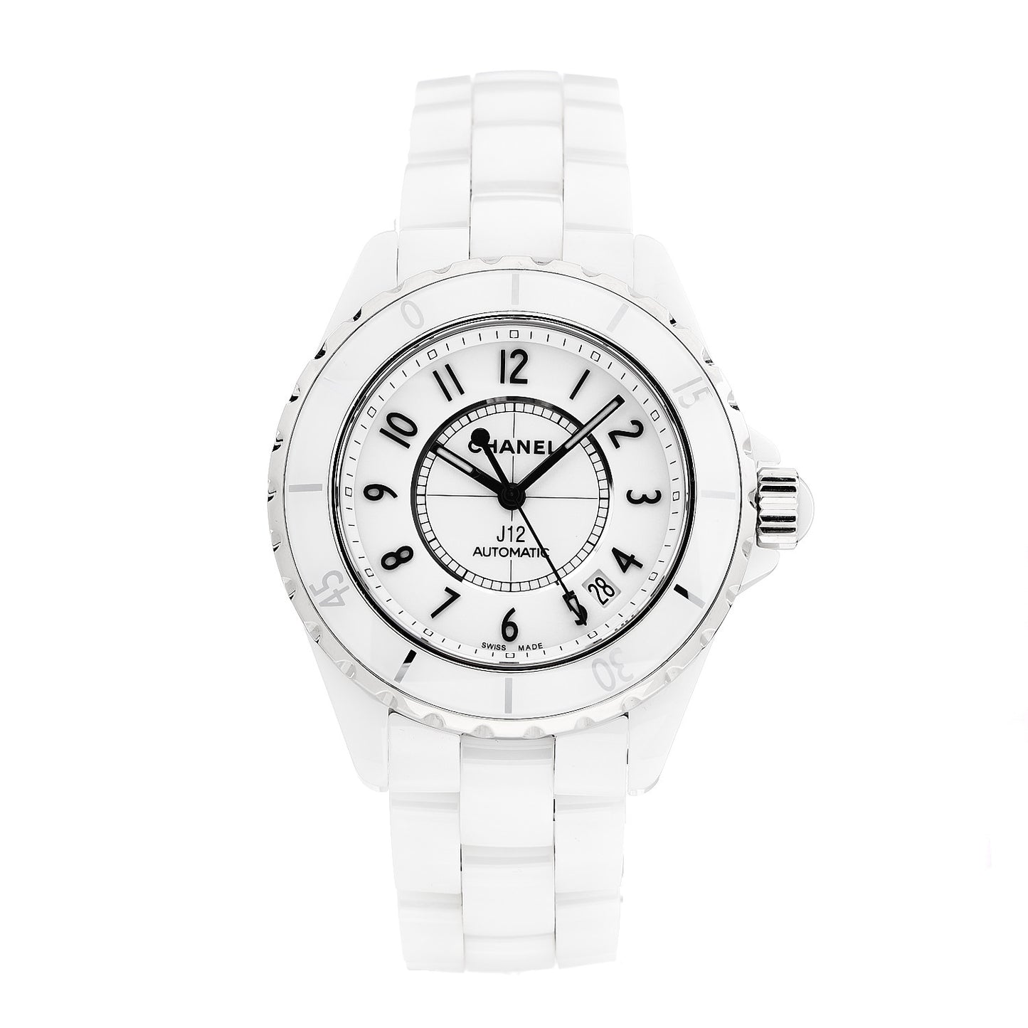 Stainless Steel Ceramic 38mm J12 Automatic Watch White