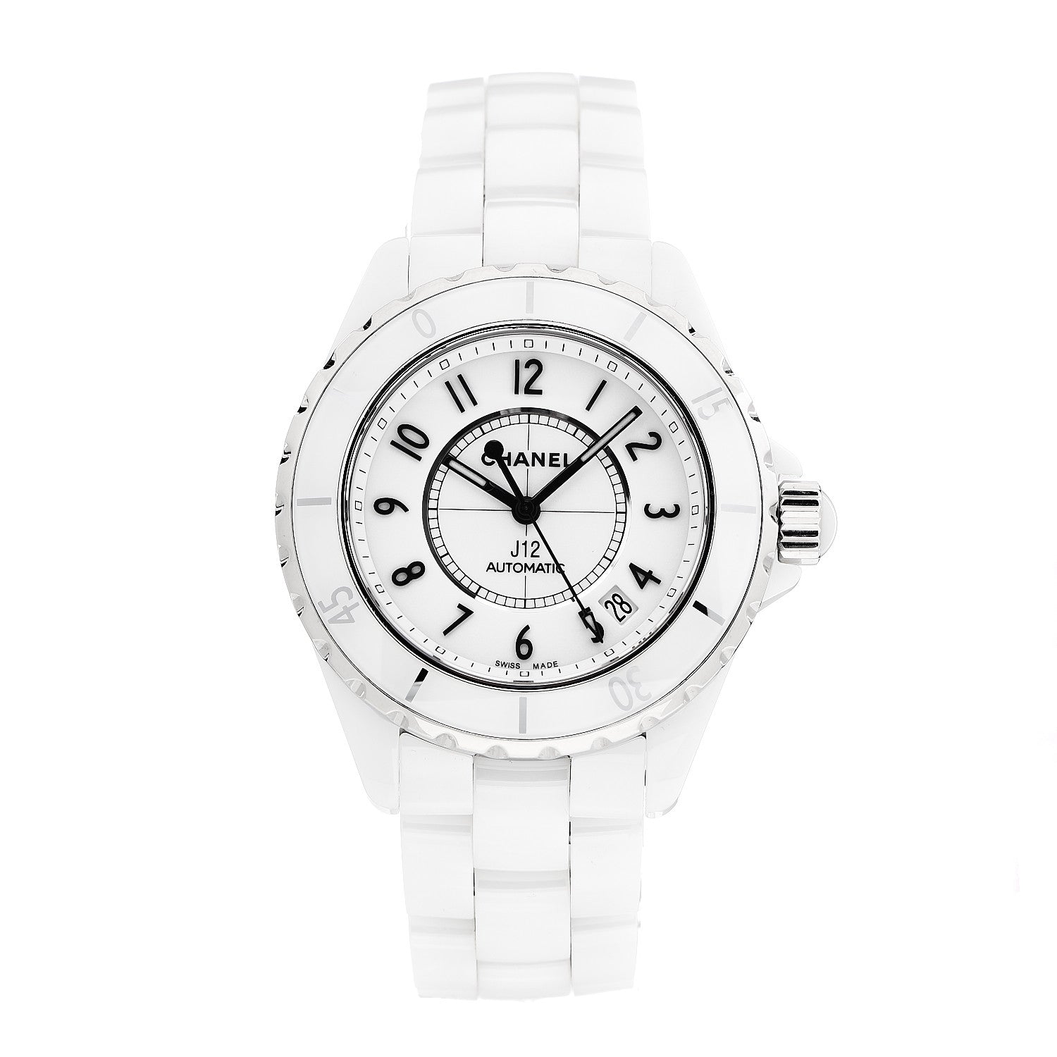 Chanel Stainless Steel Ceramic 38mm J12 Automatic Watch White 1 of 7