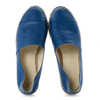 Chanel Lambskin CC Espadrilles 37 Blue 2 of 11
