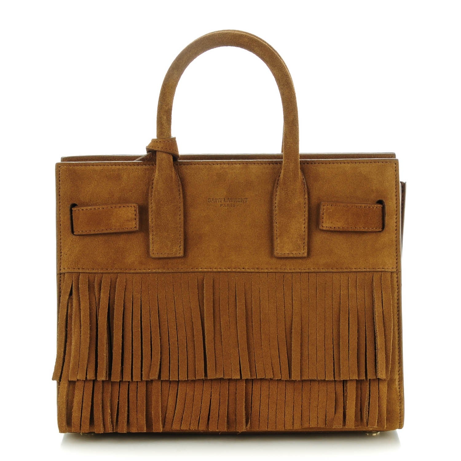 Saint Laurent Suede Fringe Nano Sac De Jour Light Ocre 1 of 6