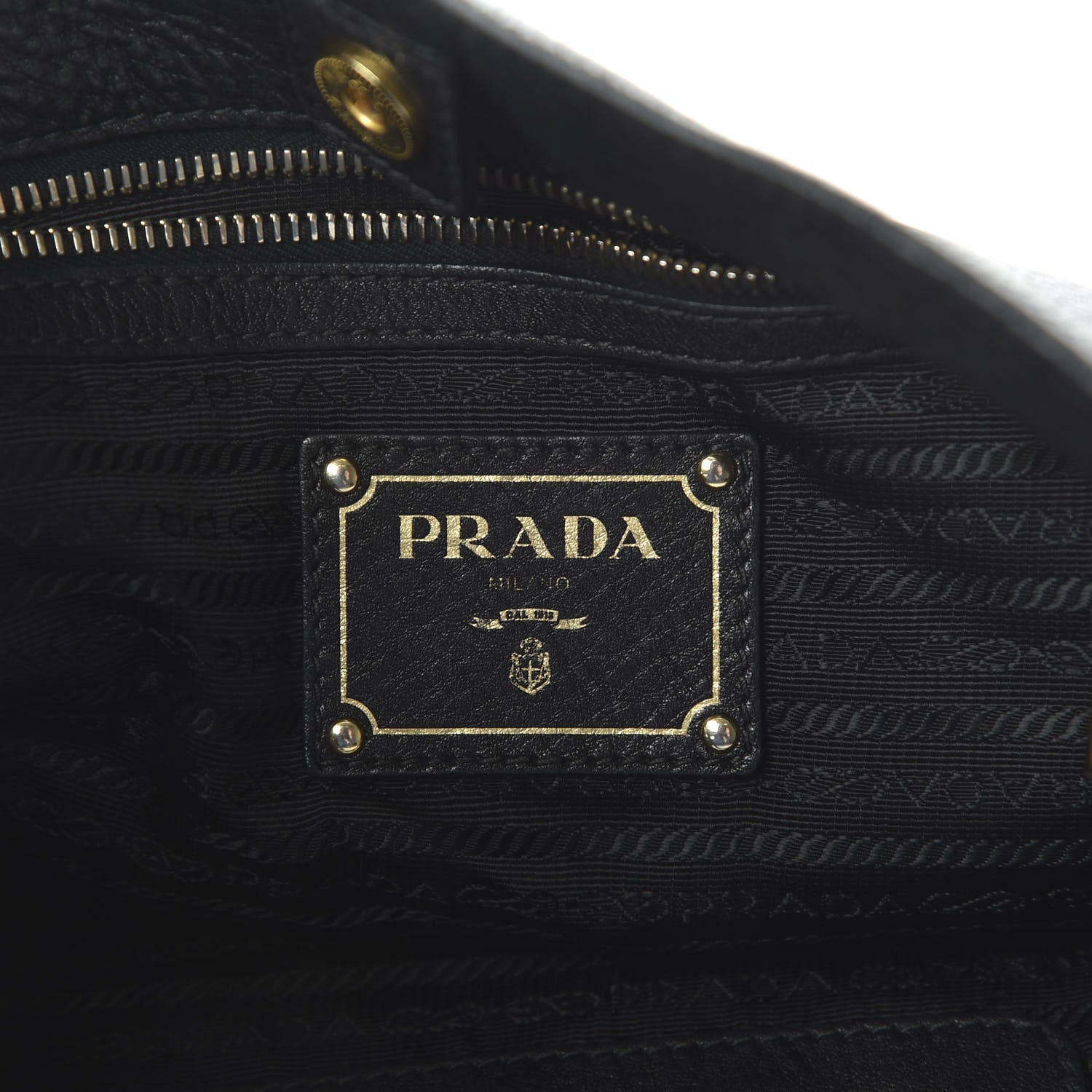Prada Vitello Daino Side Zip Pocket Hobo Black 8 of 10