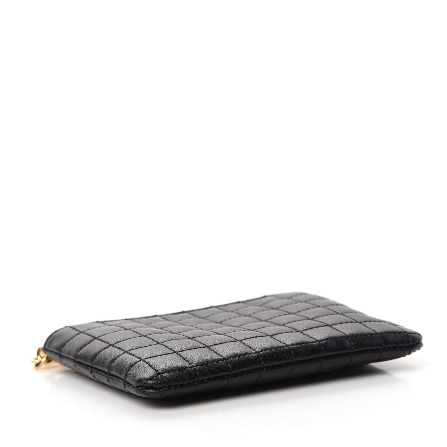 Celine Calfskin Quilted C Charm Coin Card Pouch Black 4 of 8