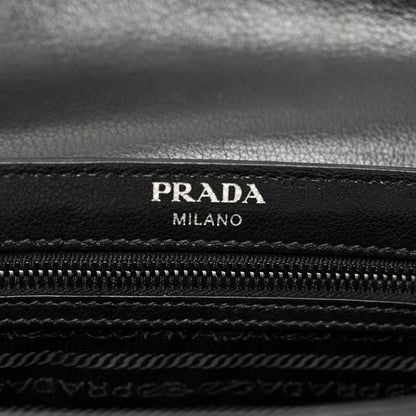 Prada Glace Calfskin Studded Crossbody Black 7 of 10