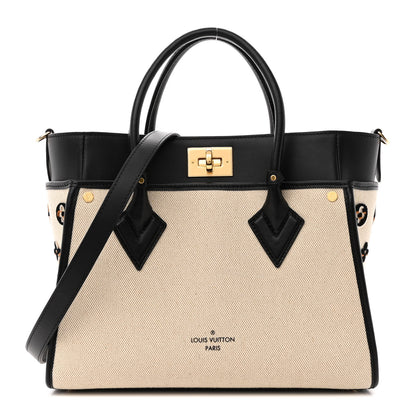 Louis Vuitton Canvas Calfskin Monogram On My Side MM Black 1 of 11