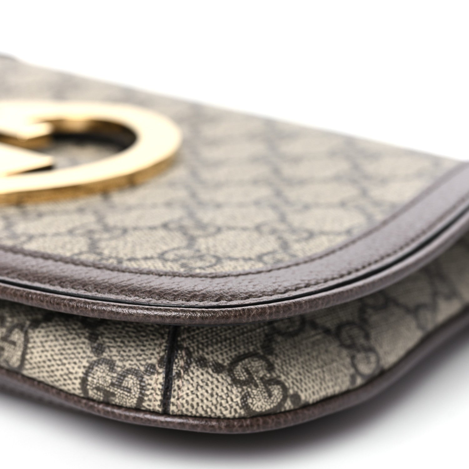 Gucci GG Supreme Monogram Textured Dollar Calfskin Blondie Chain Shoulder Flap Bag Beige Ebony New Acero 10 of 10