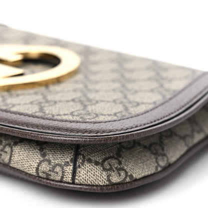 Gucci GG Supreme Monogram Textured Dollar Calfskin Blondie Chain Shoulder Flap Bag Beige Ebony New Acero 10 of 10