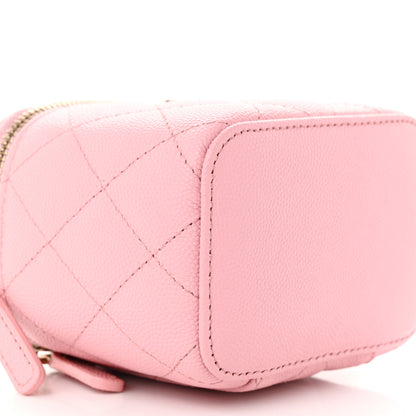 Chanel Caviar Quilted Mini Vanity Case With Chain Pink 9 of 10