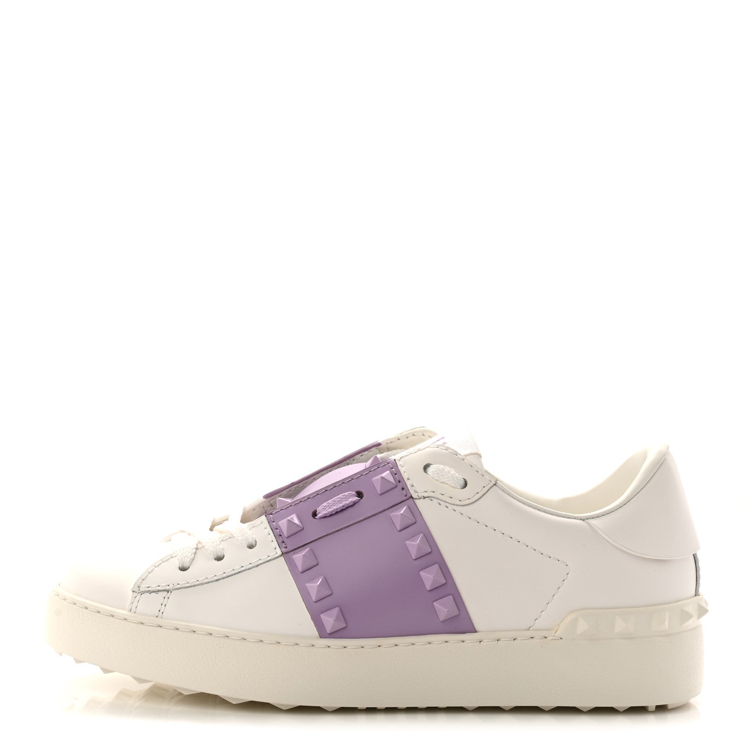 VALENTINO スニーカー 37ハーフ Valentino Garavani Calfskin Womens Rockstud Open Sneakers 37 White