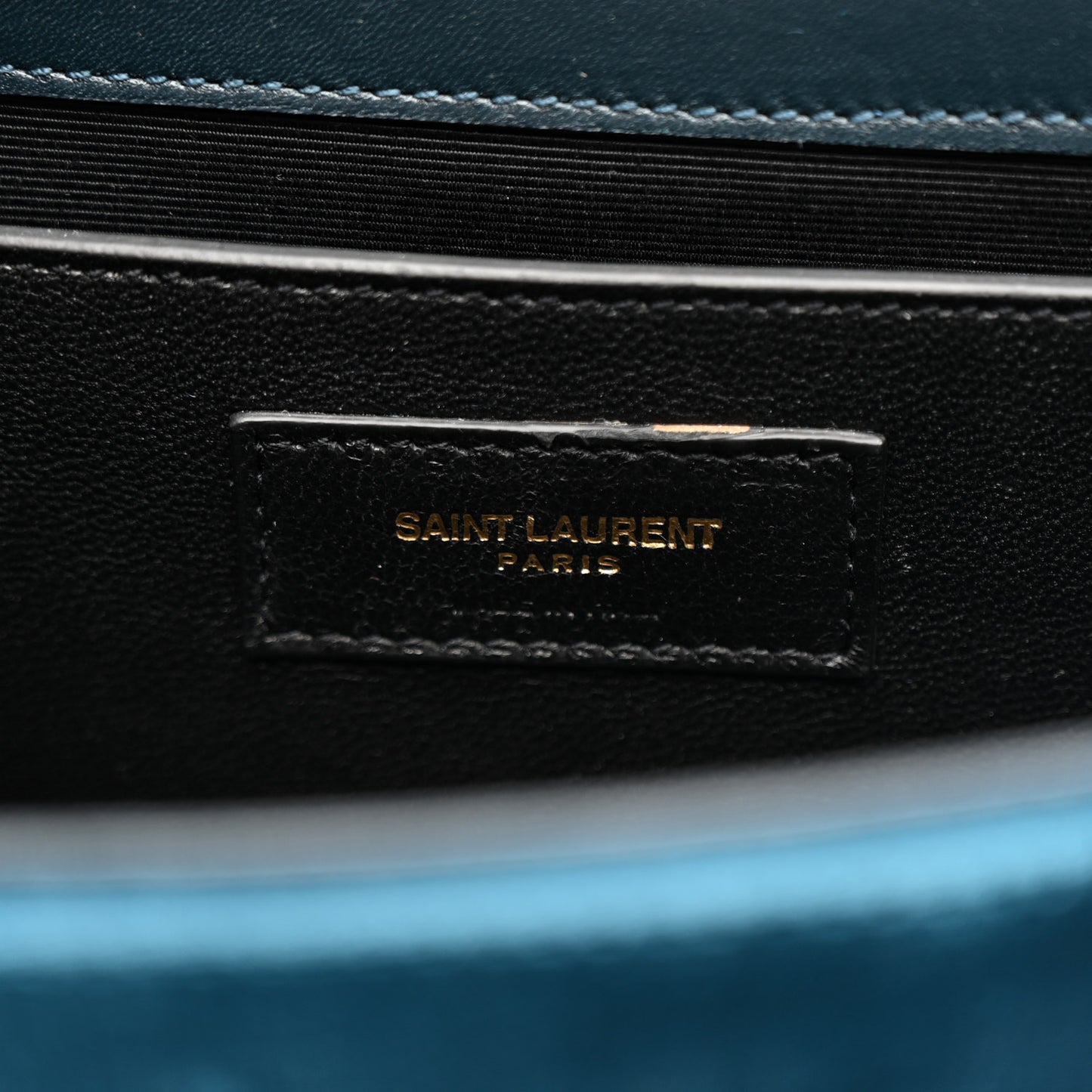 Velvet Small Classic Monogram Kate Tassel Satchel Blue