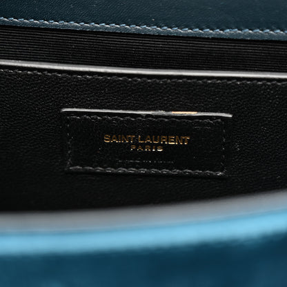Saint Laurent Velvet Small Classic Monogram Kate Tassel Satchel Blue 7 of 21