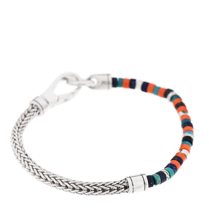 John Hardy Sterling Silver Multi Gem Heishi Chain Bracelet 1 of 4