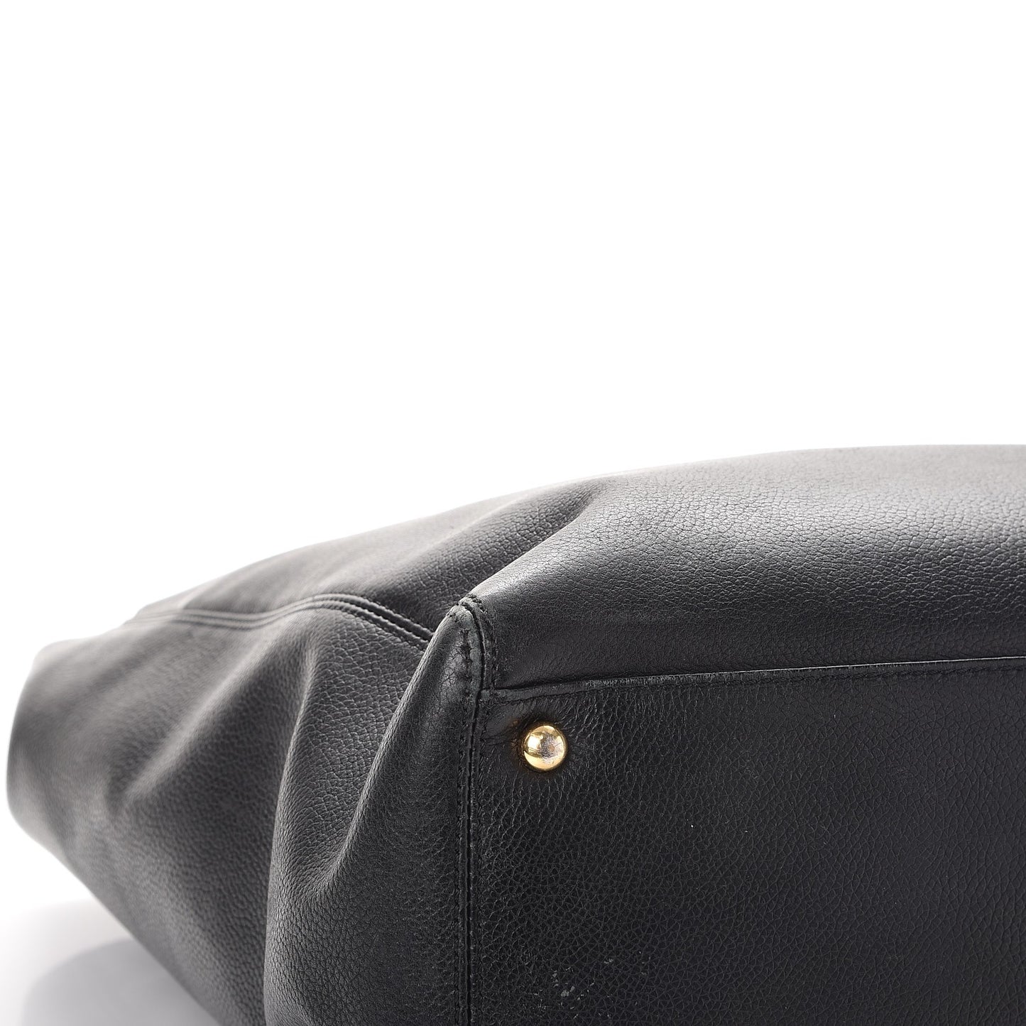 Calfskin Tall Cerf Tote Black